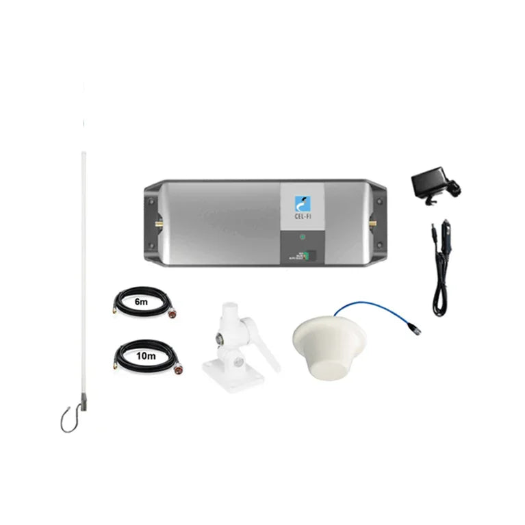 Collection of Cel-Fi GO Marine Cellular Booster kit in a gallery layout